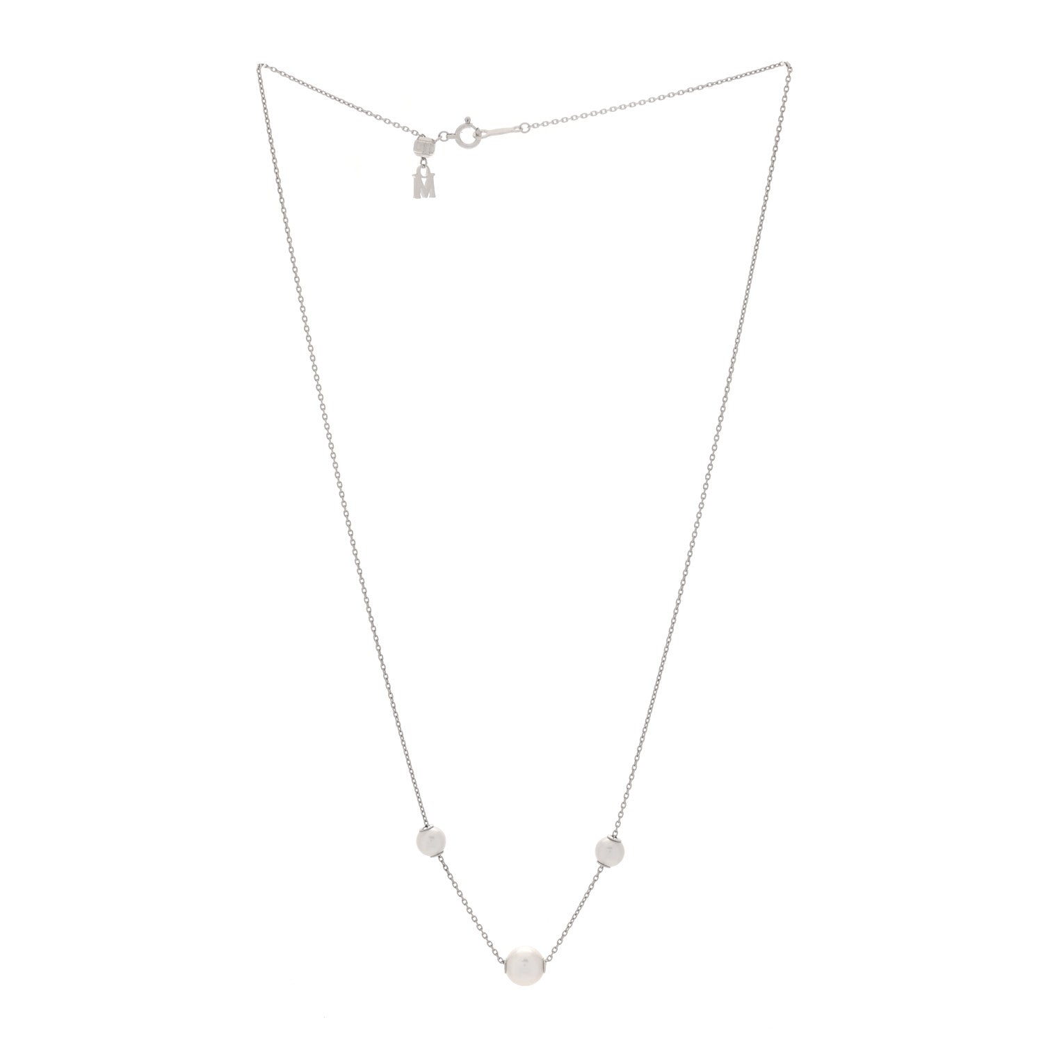 Mikimoto 18K White Gold Akoya Cultured Pearl 5.5-7.5m Pearls in Motion Necklace 3 of 7