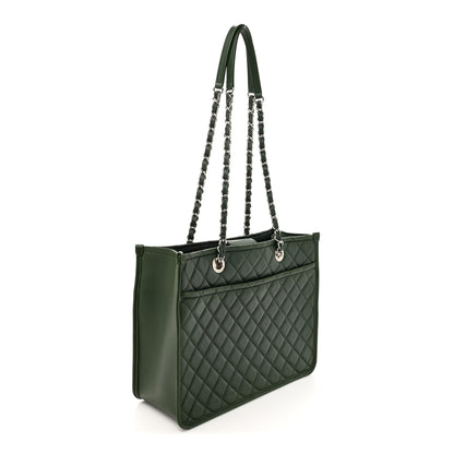 Chanel Aged Calfskin Quilted Large Working Vibe Camera Case Khaki 3 of 18