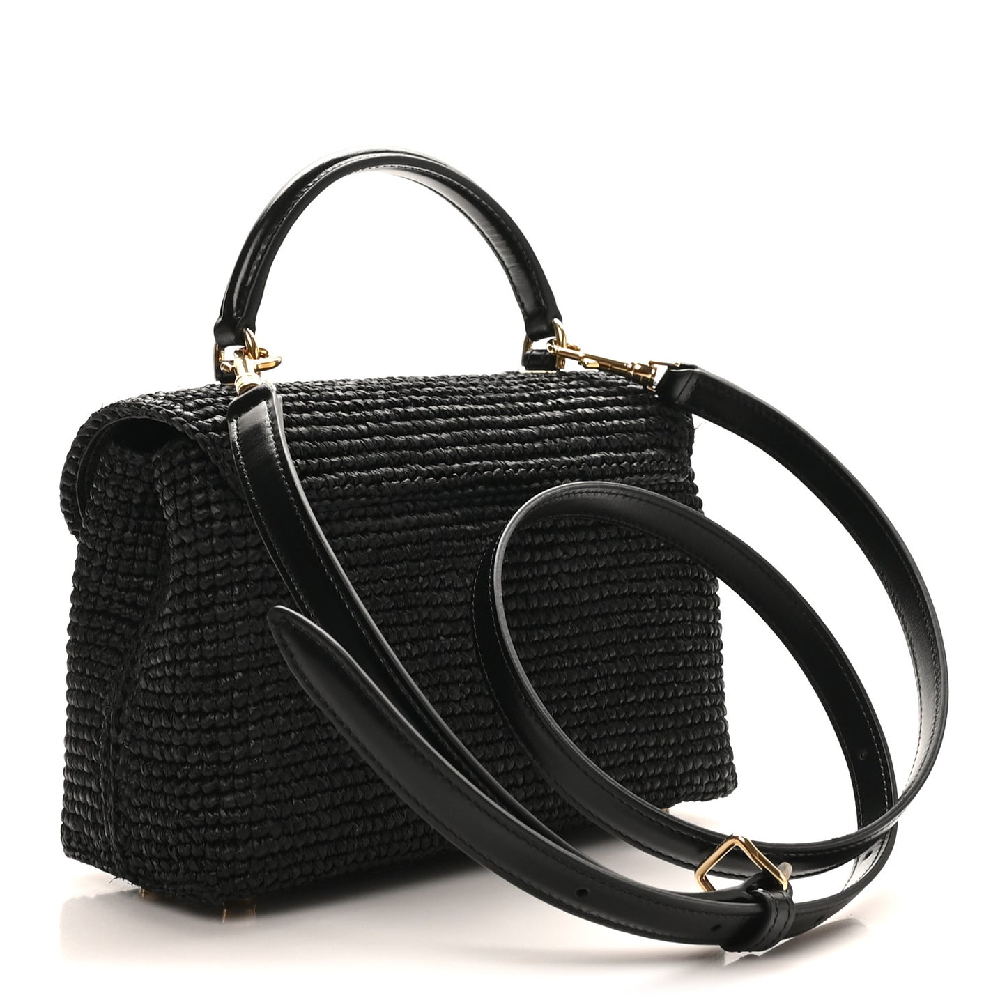 Raffia Calfskin Teen Nino Black