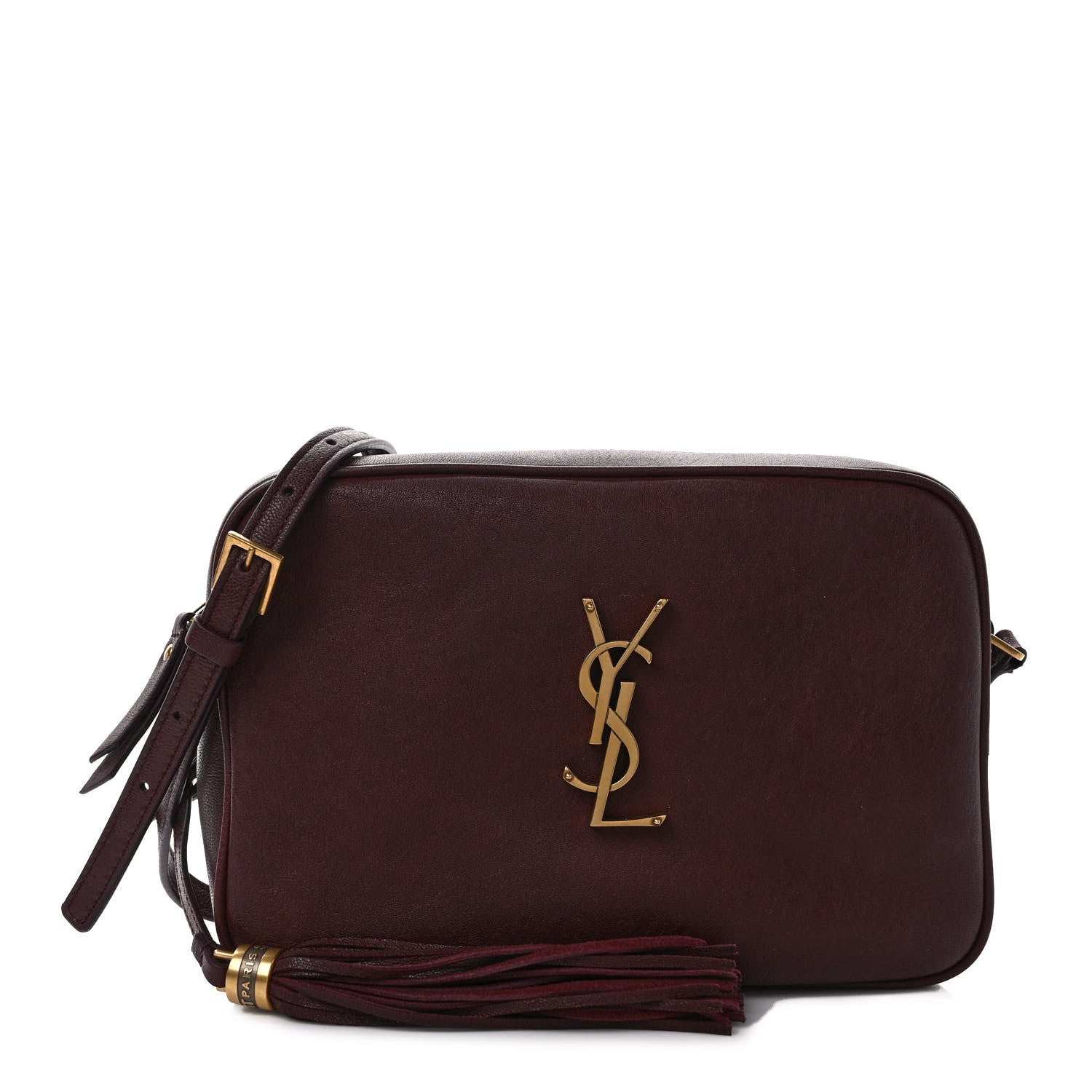 Saint Laurent Lambskin Monogram Lou Camera Bag Burgundy 1 of 10