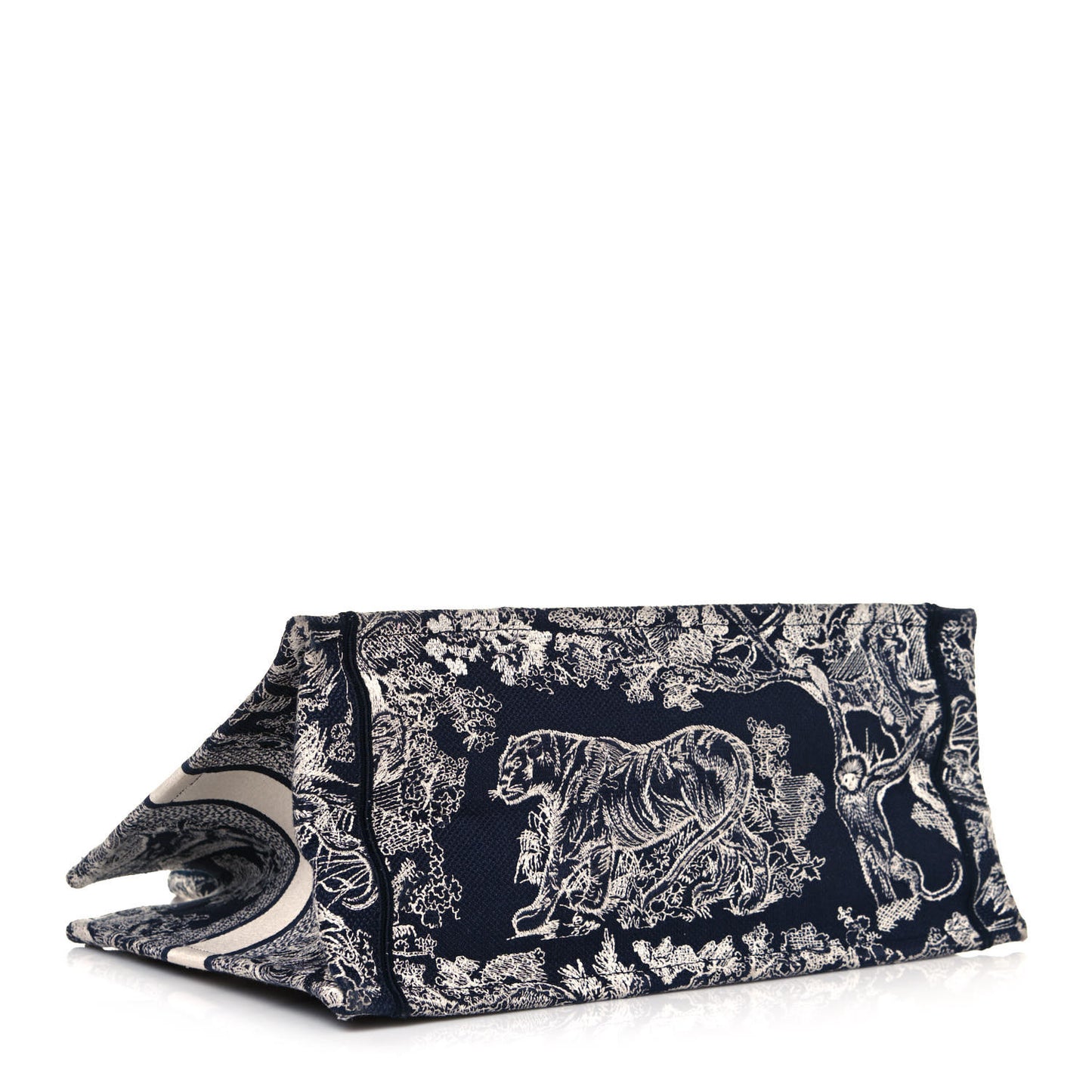 Canvas Embroidered Medium Dioriviera Toile De Jouy Book Tote Blue