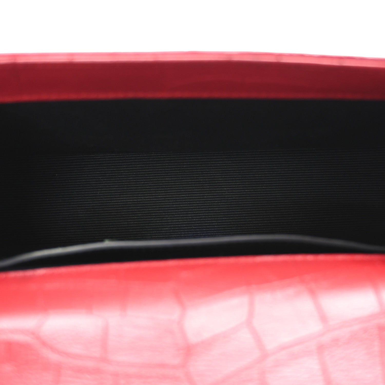 Saint Laurent Calfskin Crocodile Embossed Small Classic Monogram Kate Tassel Satchel Red 5 of 9