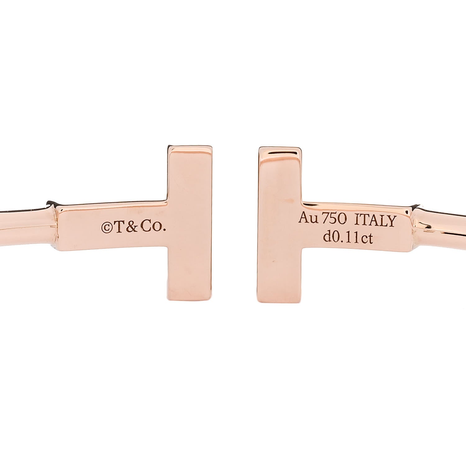 Tiffany 18K Rose Gold Diamond Mother of Pearl T Wire Bracelet 3 of 3