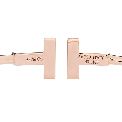 Tiffany 18K Rose Gold Diamond Mother of Pearl T Wire Bracelet 3 of 3