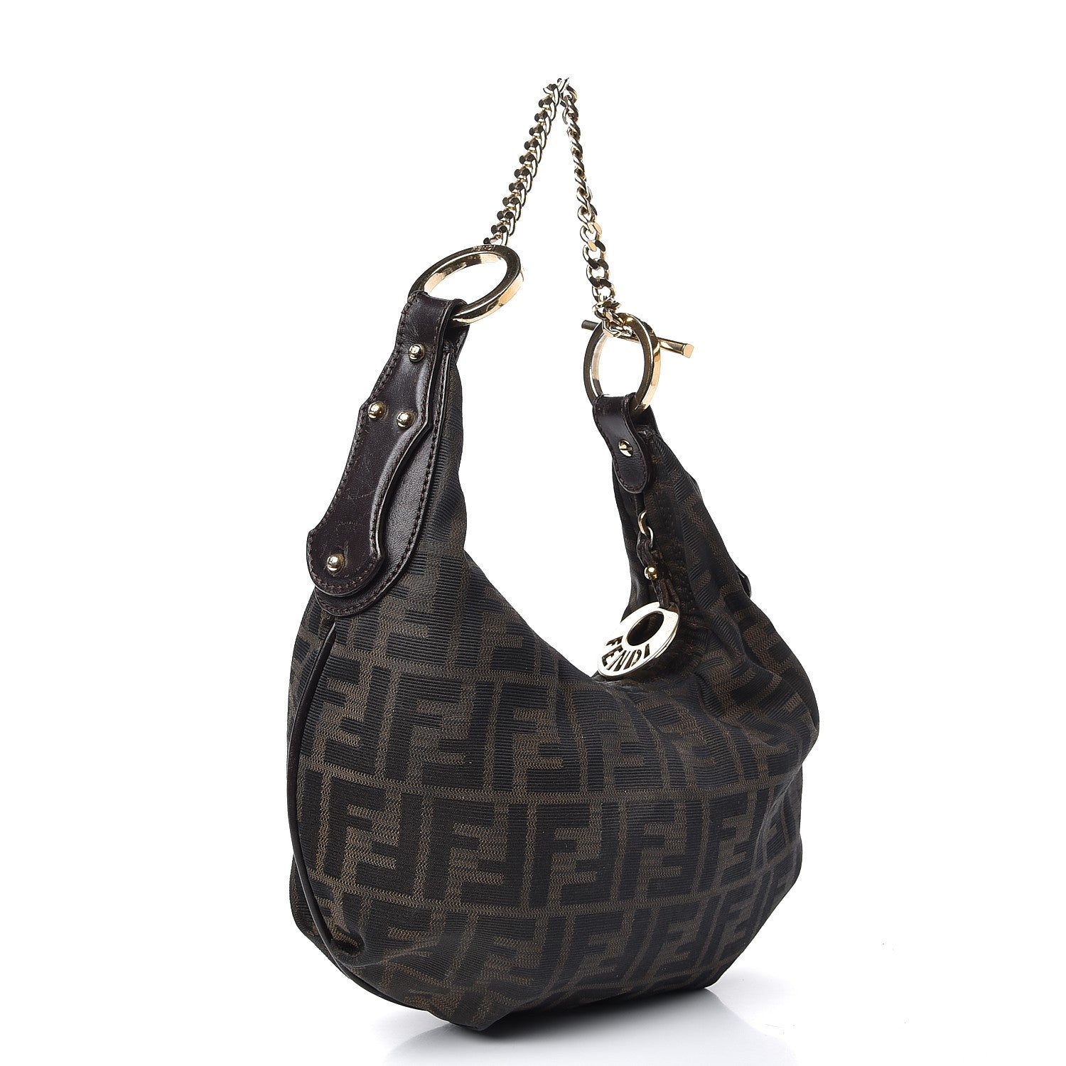 Fendi Zucca Small Chef Chain Hobo Tobacco 3 of 9