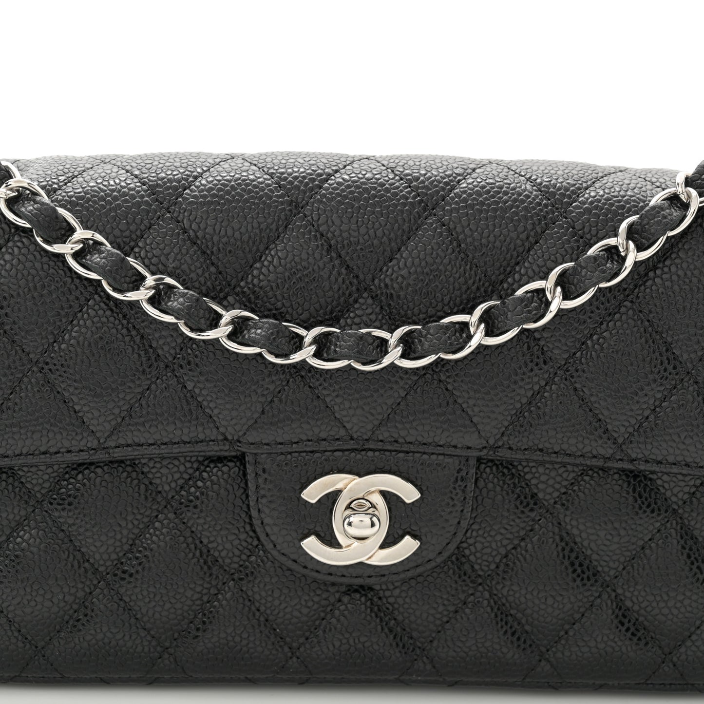 Caviar Quilted East West Flap Black