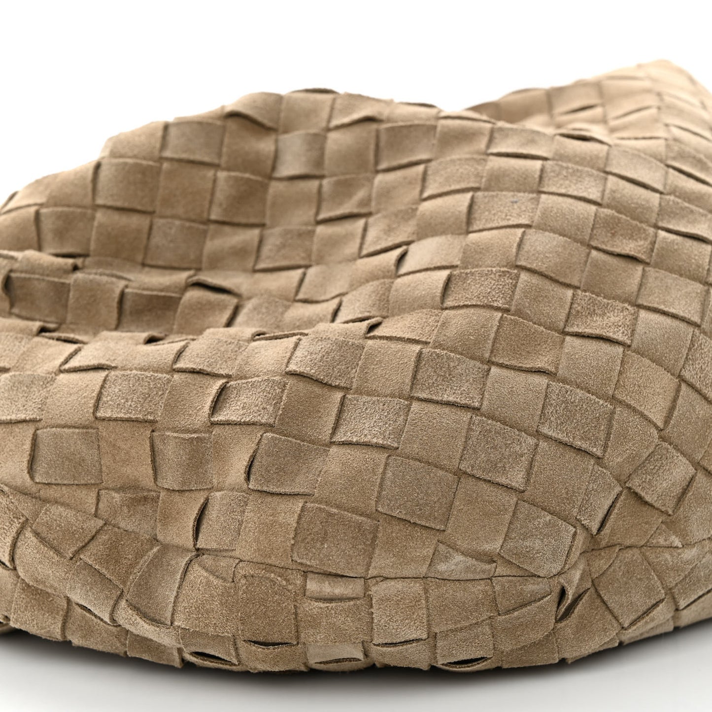 Suede Calfskin Intrecciato Teen Jodie Hobo Taupe