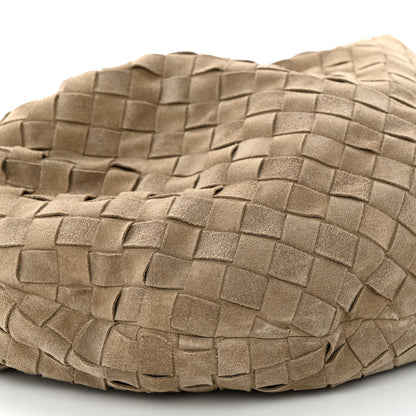 Bottega Veneta Suede Calfskin Intrecciato Teen Jodie Hobo Taupe 8 of 9