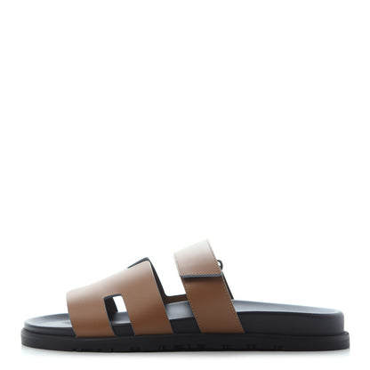 Hermes Calfskin Mens Chypre Sandals 42 Gold 1 of 4