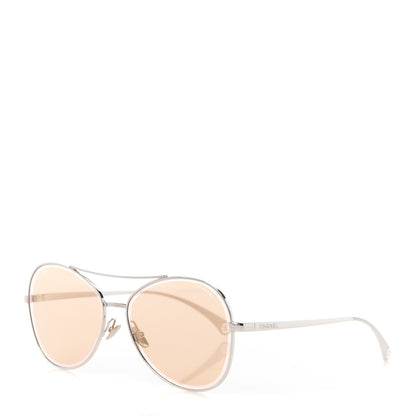Chanel Metal Pilot Sunglasses 4260 Silver 1 of 8