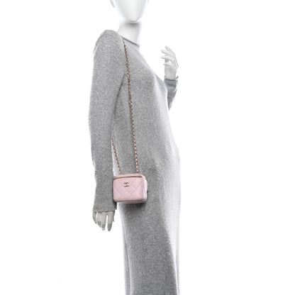Chanel Caviar Quilted Tiny CC Mini Vanity Case With Chain Light Pink 2 of 14