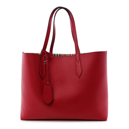 Burberry Haymarket Check Medium Reversible Tote Poppy Red 1 of 36
