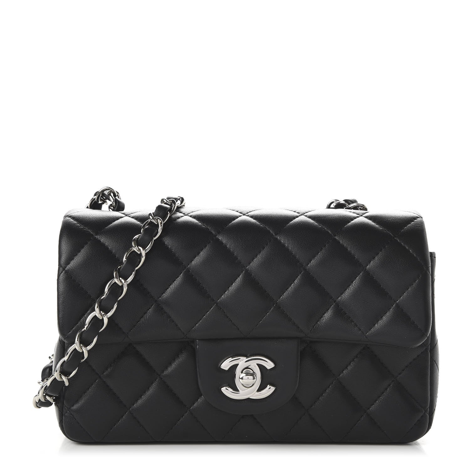 Chanel Lambskin Quilted Mini Rectangular Flap Black 1 of 11