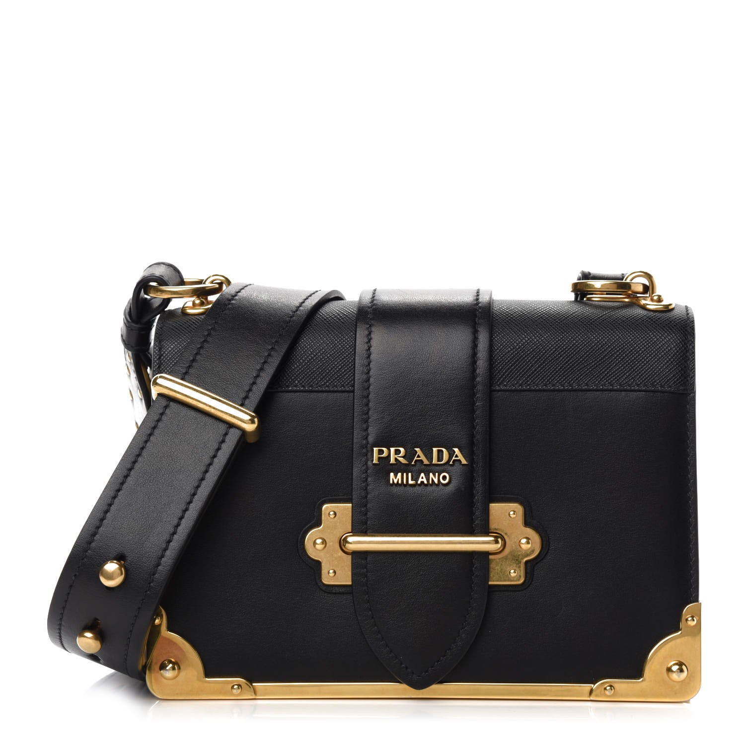 Prada City Calfskin Saffiano Cahier Bag Black 1 of 10