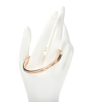 Tiffany 18K Rose Gold Diamond T Hinged Bangle Bracelet 2 of 4