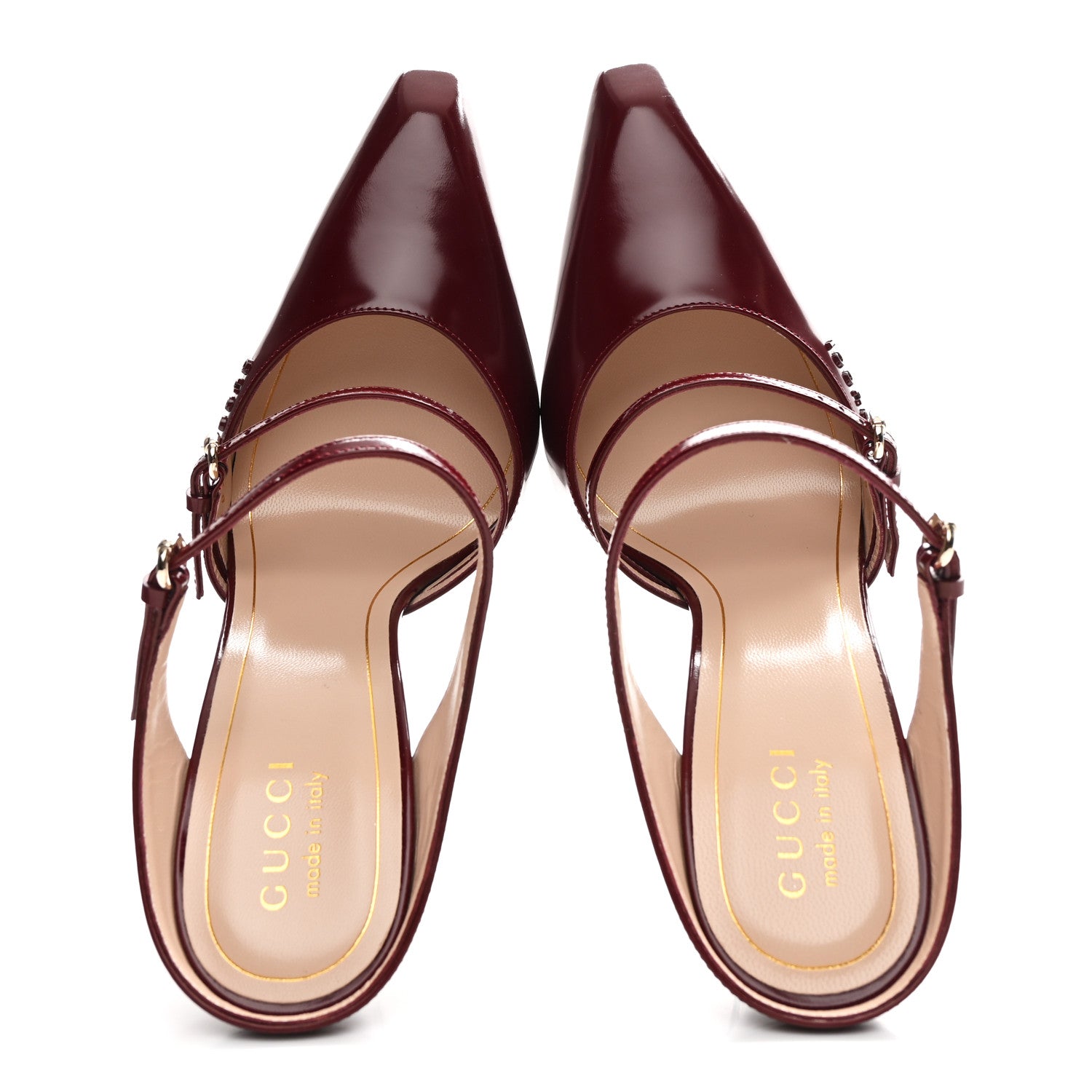 Gucci Regent Calfskin Wedge Mules 39 Rosso Ancora 2 of 10