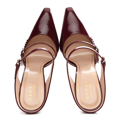 Gucci Regent Calfskin Wedge Mules 39 Rosso Ancora 2 of 10
