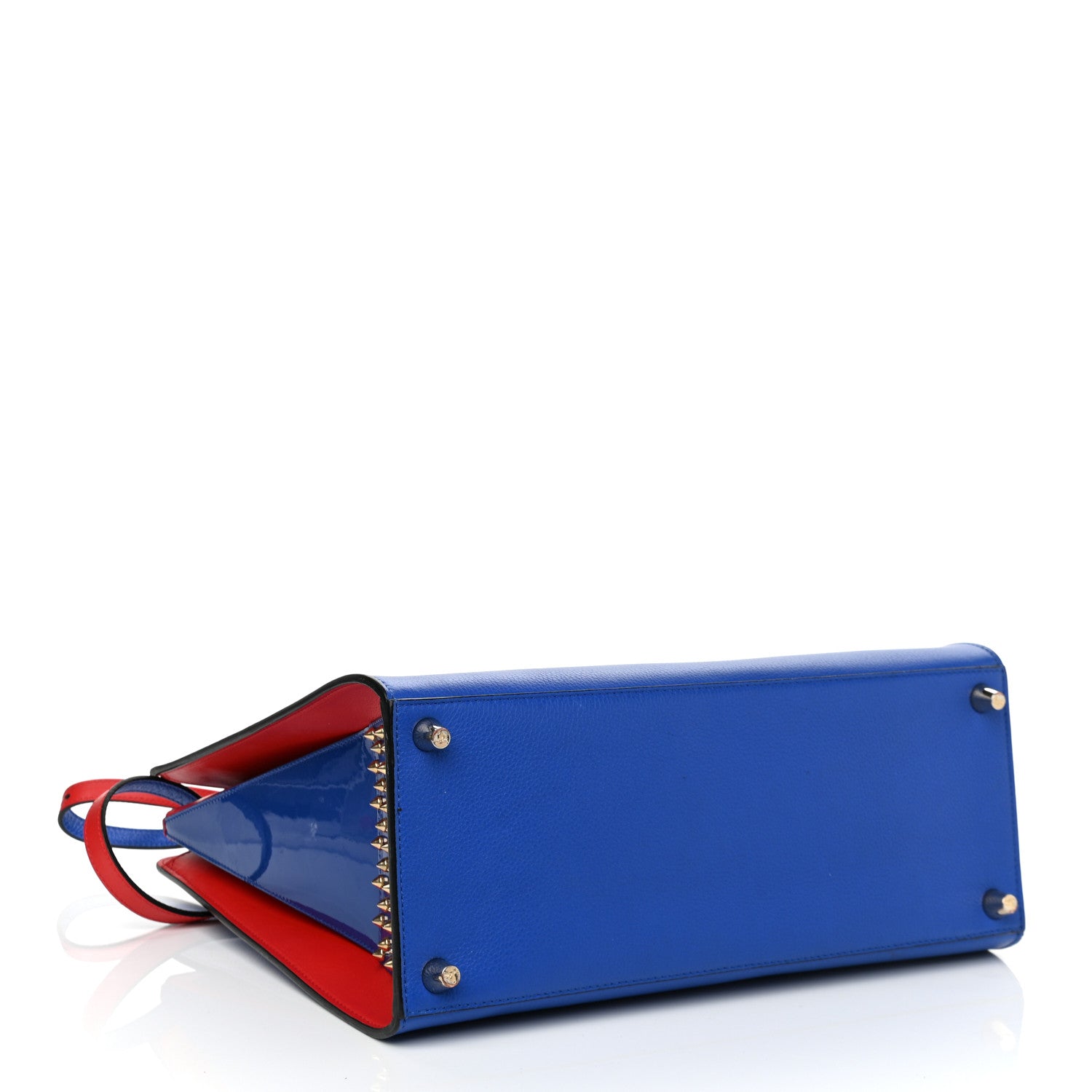 Christian Louboutin Calfskin Patent Studded Large Paloma Blue 4 of 16