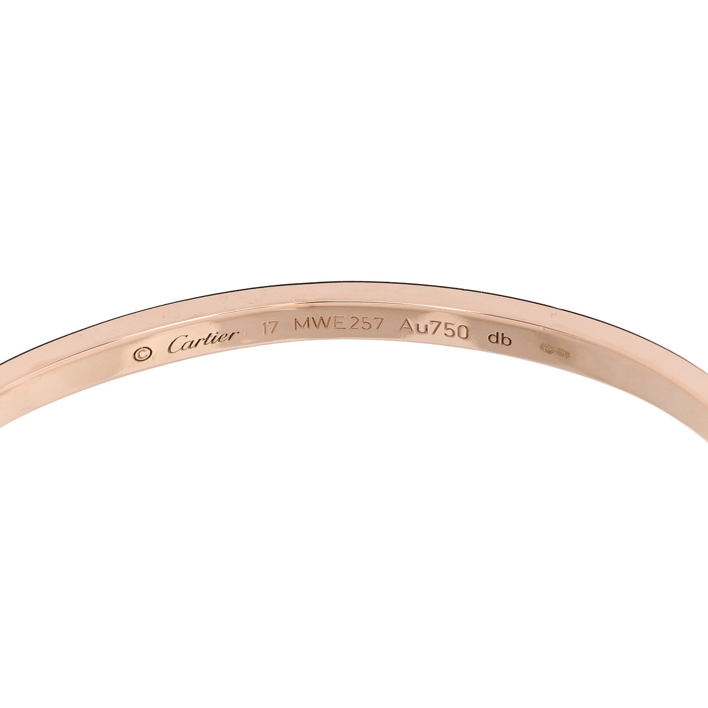 18K Pink Gold 6 Diamond Small LOVE Bracelet 16