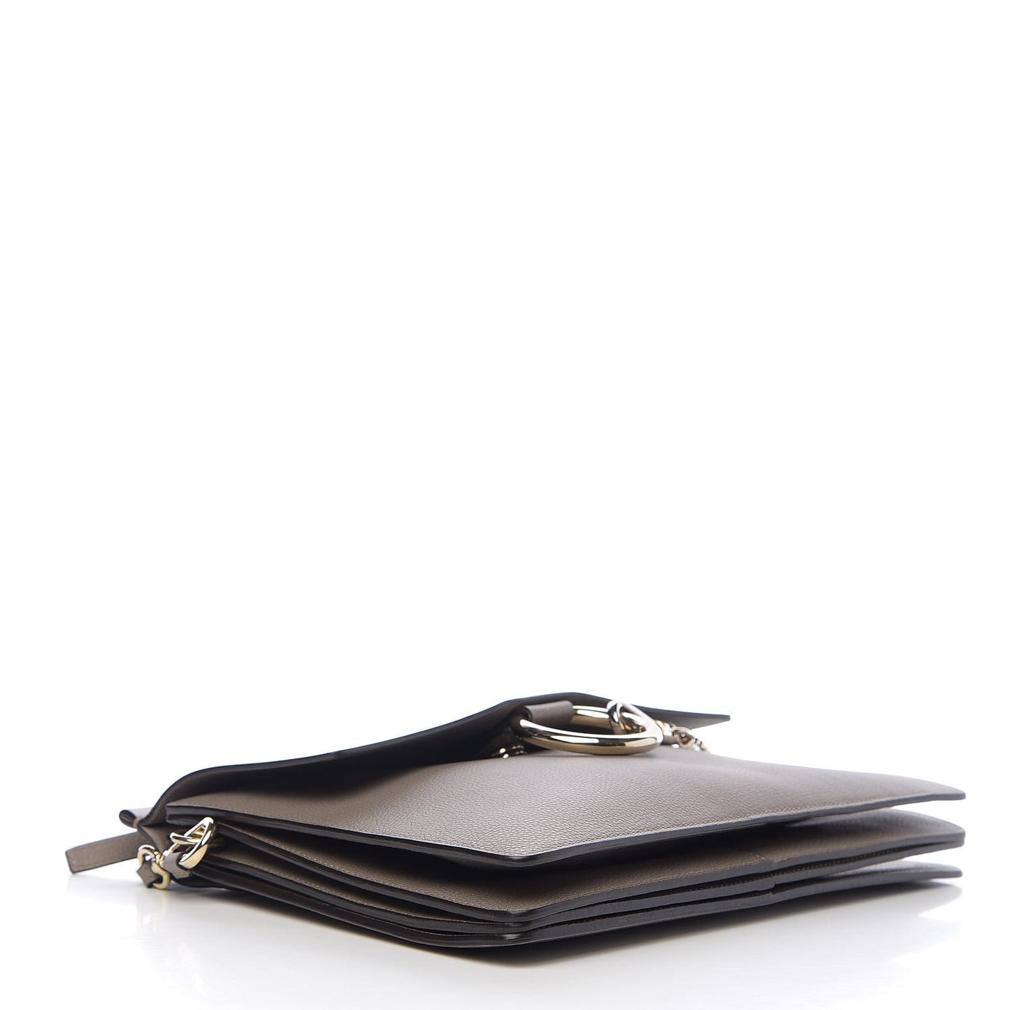Calfskin Suede Medium Faye Shoulder Bag Motty Grey