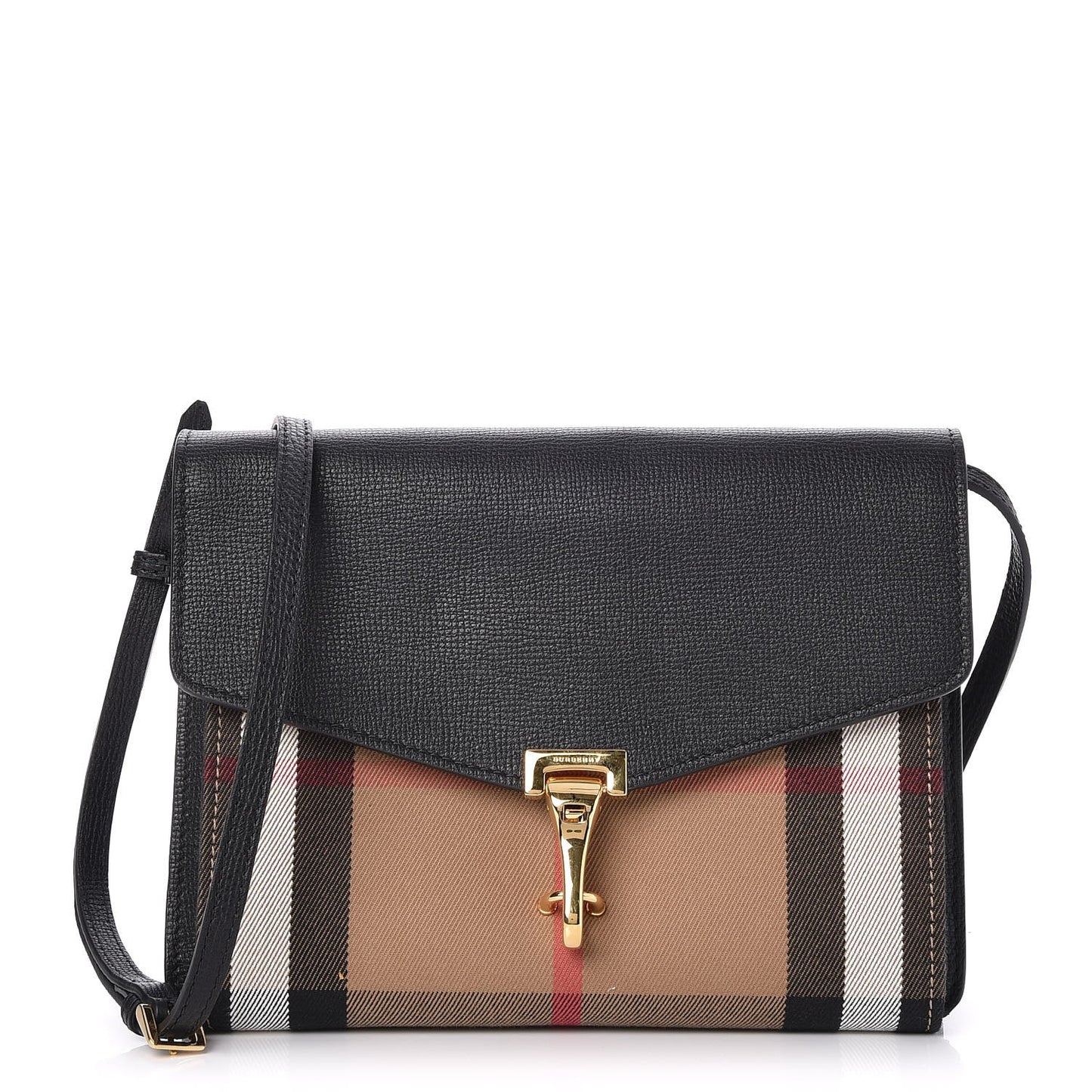 Derby Calfskin House Check Small Macken Crossbody Bag Black