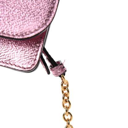 Burberry Metallic Soft Grain Calfskin Mini Phone Buckle Bag Pale Orchid 8 of 14