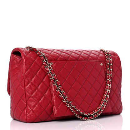 Chanel Calfskin Quilted Small XXL Travel Flap Bag Red 3 of 11