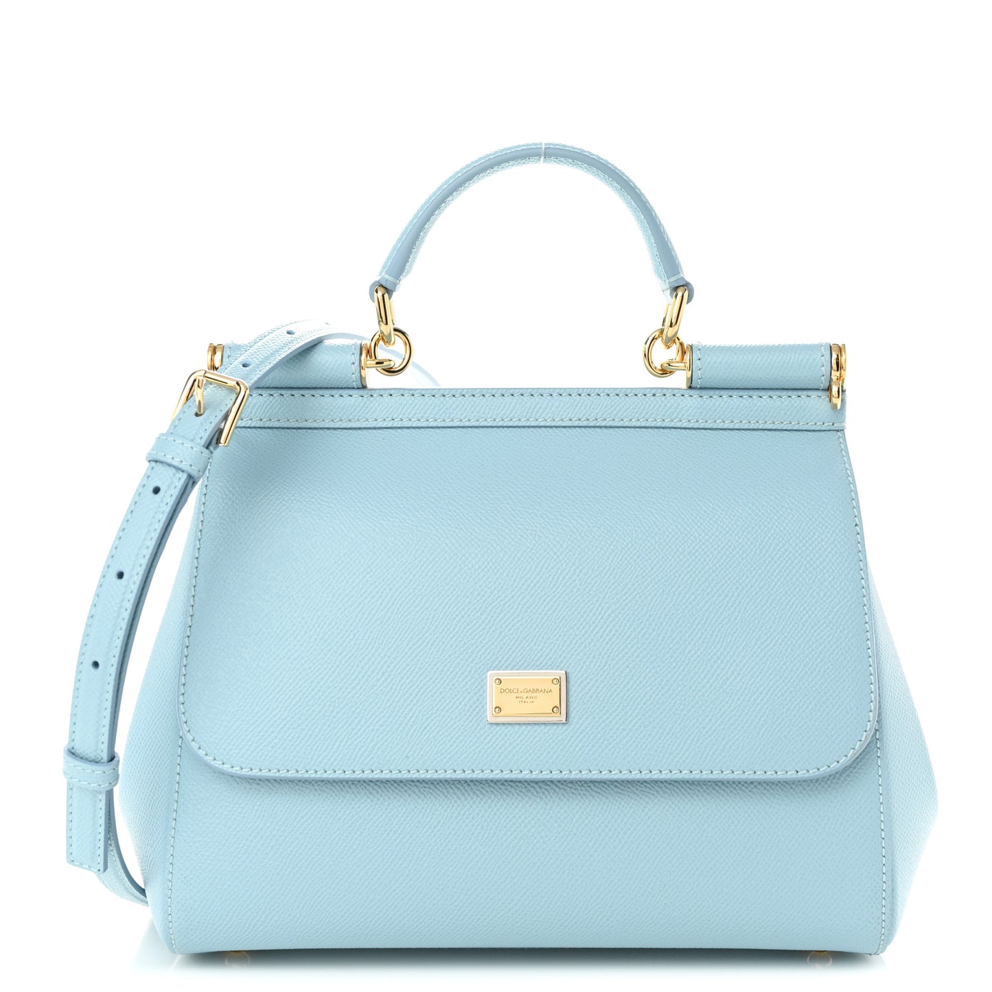 Dauphine Calfskin Miss Sicily Satchel Light Blue