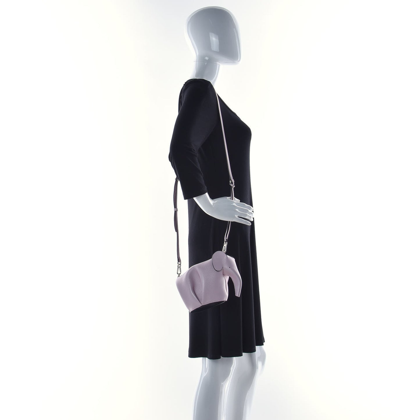 Calfskin Mini Elephant Crossbody Bag Light Pink