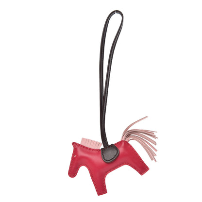 Hermes Milo Lambskin Grigri Rodeo Horse Bag Charm PM Rose Sakura Framboise Rouge Sellier 1 of 4