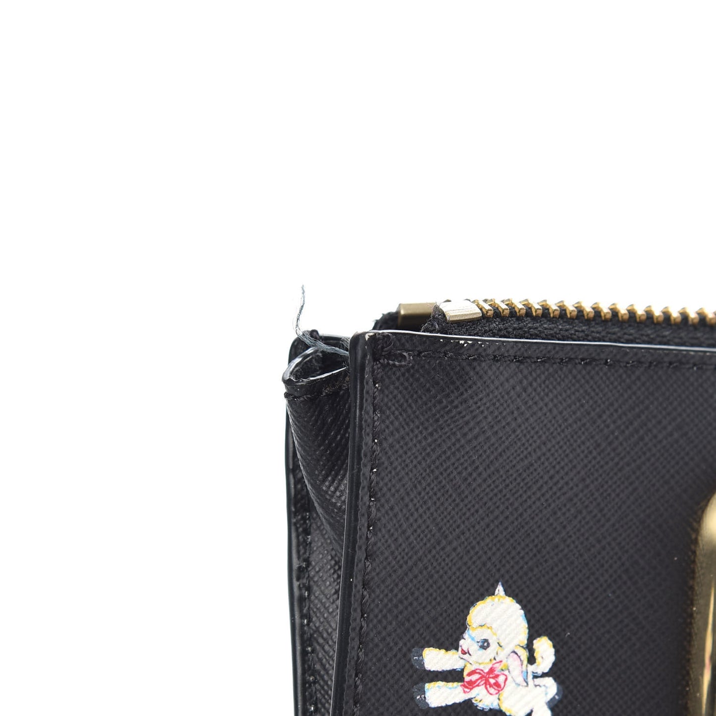 X MAGDA ARCHER Saffiano Top Zip Multi Wallet Black