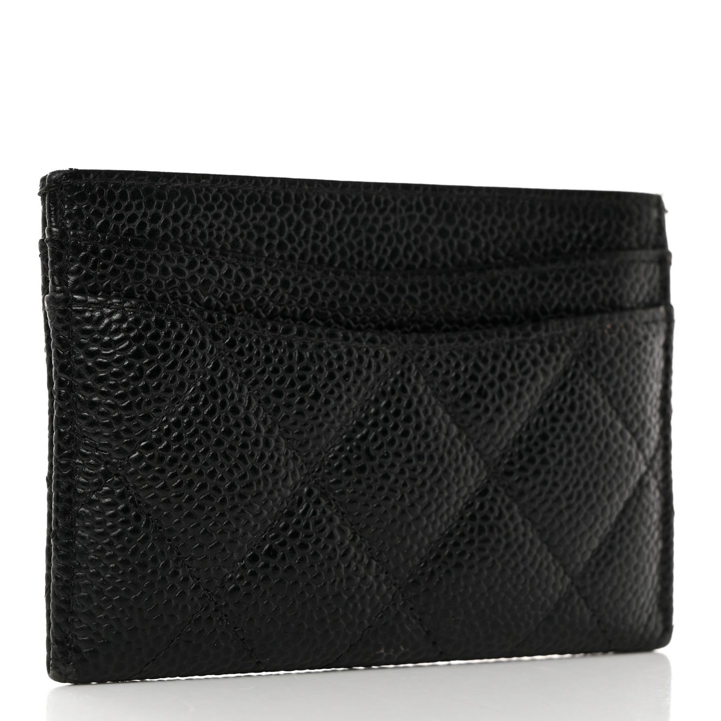 Caviar Quilted Card Holder Black