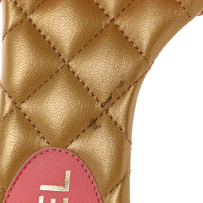 Chanel Goatskin Lambskin Quilted CC Sandal Mules 36.5 Pink Gold 13 of 13