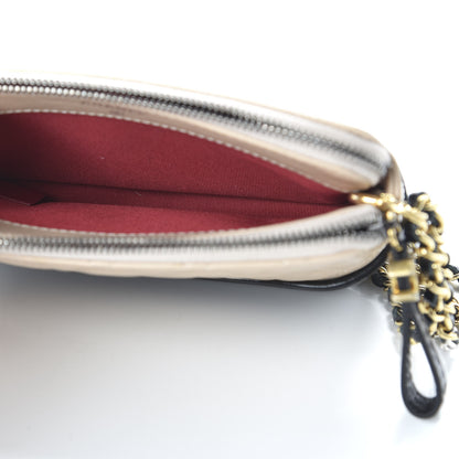 Chanel Aged Calfskin Quilted Small Gabrielle Clutch With Chain Beige Black 5 of 12