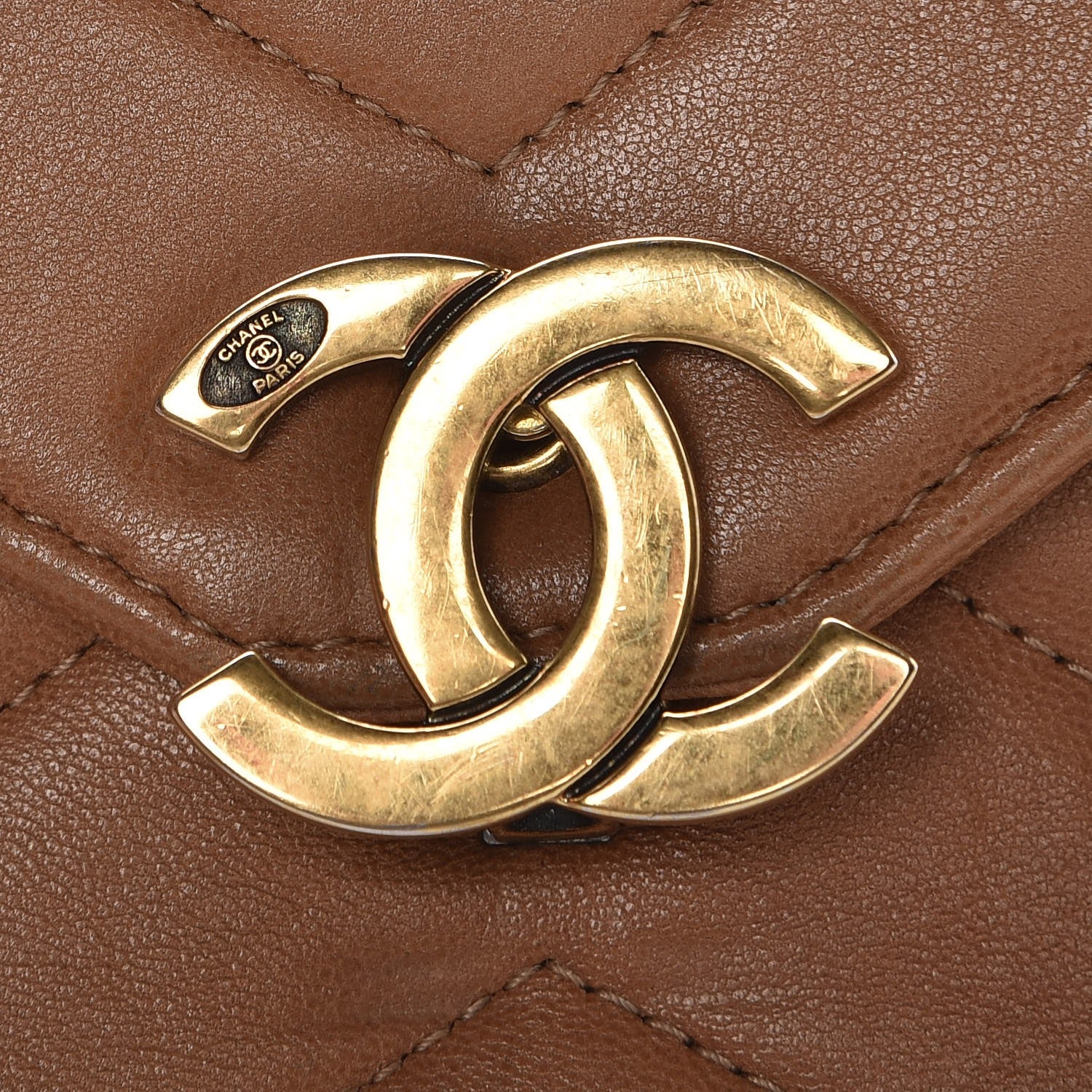 Chanel Lambskin Chevron Mini Coco Envelope Flap Beige 5 of 16