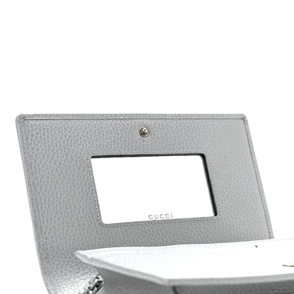 Gucci Dollar Calfskin Enamel Monochrome Mini GG Marmont Chain Wallet Deep Grey 6 of 10