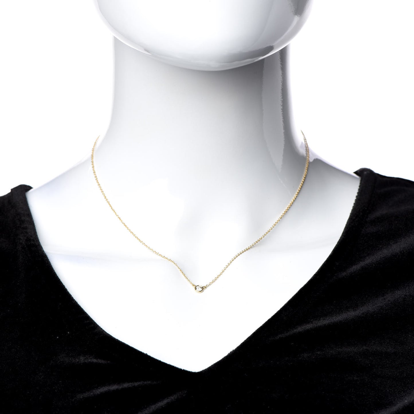 18K Yellow Gold Diamond .14ct Elsa Peretti Diamonds by the Yard Pendant Necklace