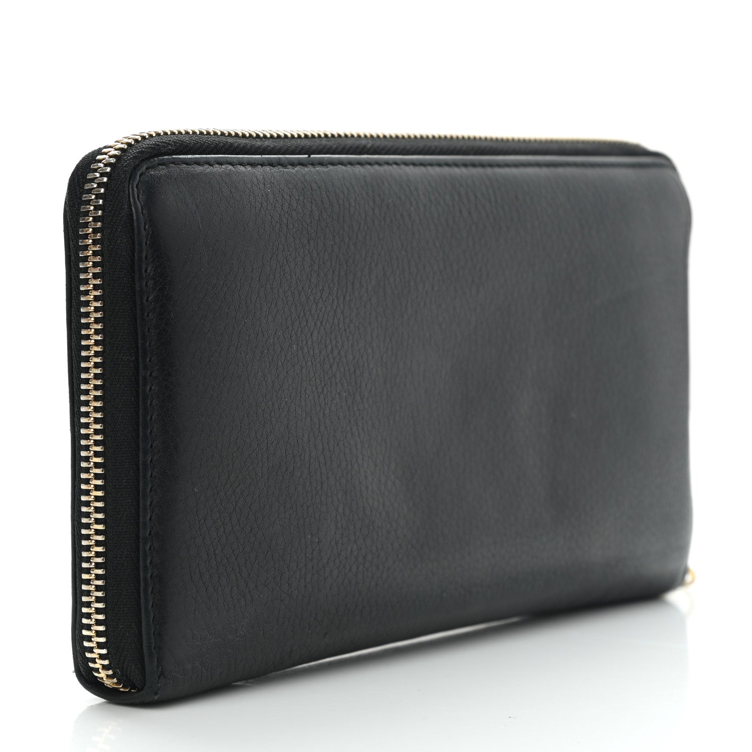 Gucci Pebbled Calfskin Soho Zip Around Wallet Black 3 of 9