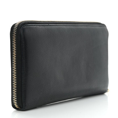Gucci Pebbled Calfskin Soho Zip Around Wallet Black 3 of 9
