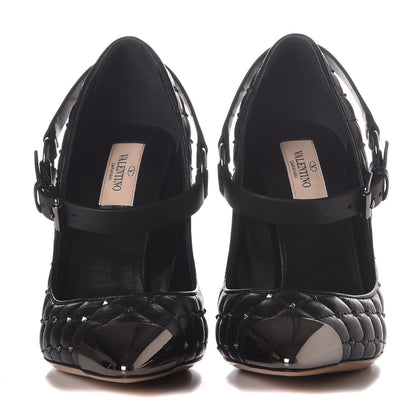 Valentino Garavani Nappa Rockstud Spike Mary Jane 105mm Pumps 38.5 Black 2 of 7