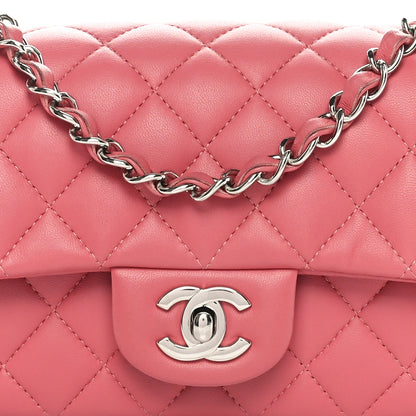 Chanel Lambskin Quilted Mini Rectangular Flap Pink 8 of 10
