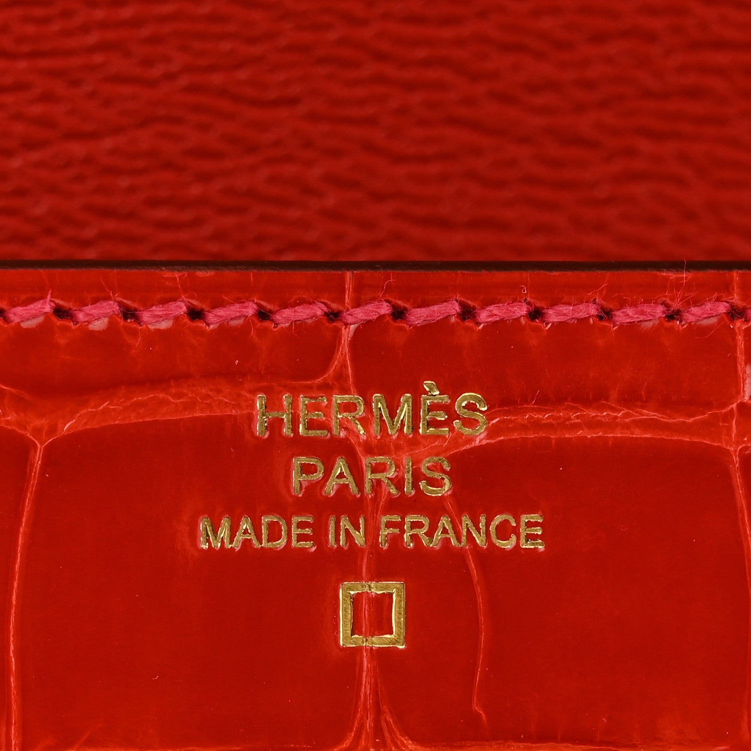 Hermes Shiny Alligator Kelly Longue Wallet Geranium 6 of 11