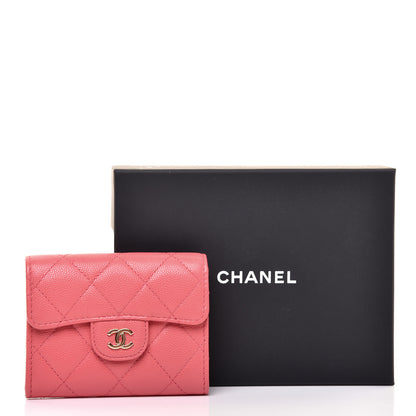 Chanel Caviar Quilted Flap Card Holder Wallet Pink 8 of 8