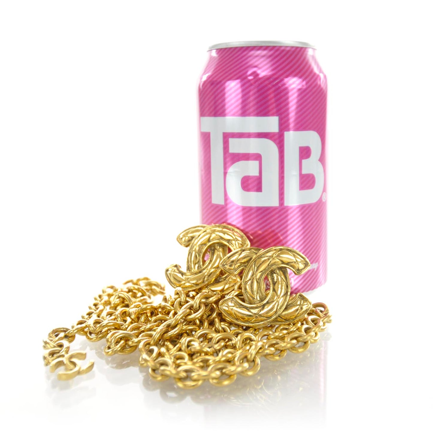 Chain Quilted CC Belt Gold
