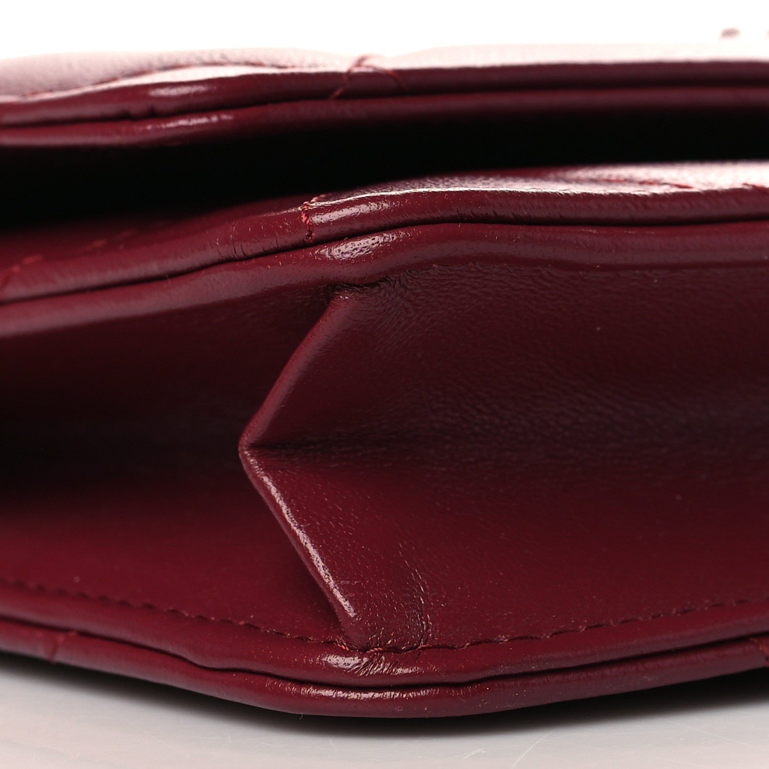 Chanel Lambskin Quilted Chanel 19 Wallet On Chain WOC Burgundy 10 of 12