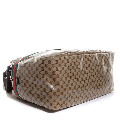 Gucci Crystal Monogram Web Large Carry On Duffle Bag Brown 4 of 7