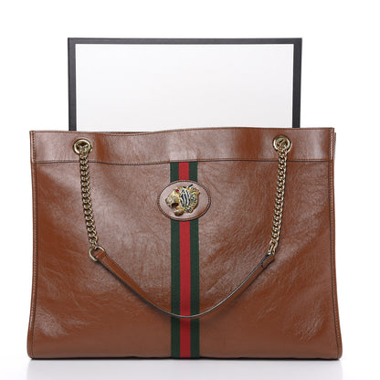 Gucci Calfskin Large Rajah Chain Tote Cuir 10 of 12