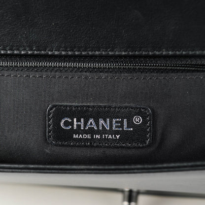 Chanel Calfskin Chain Chevron New Medium Boy Flap Black 6 of 7
