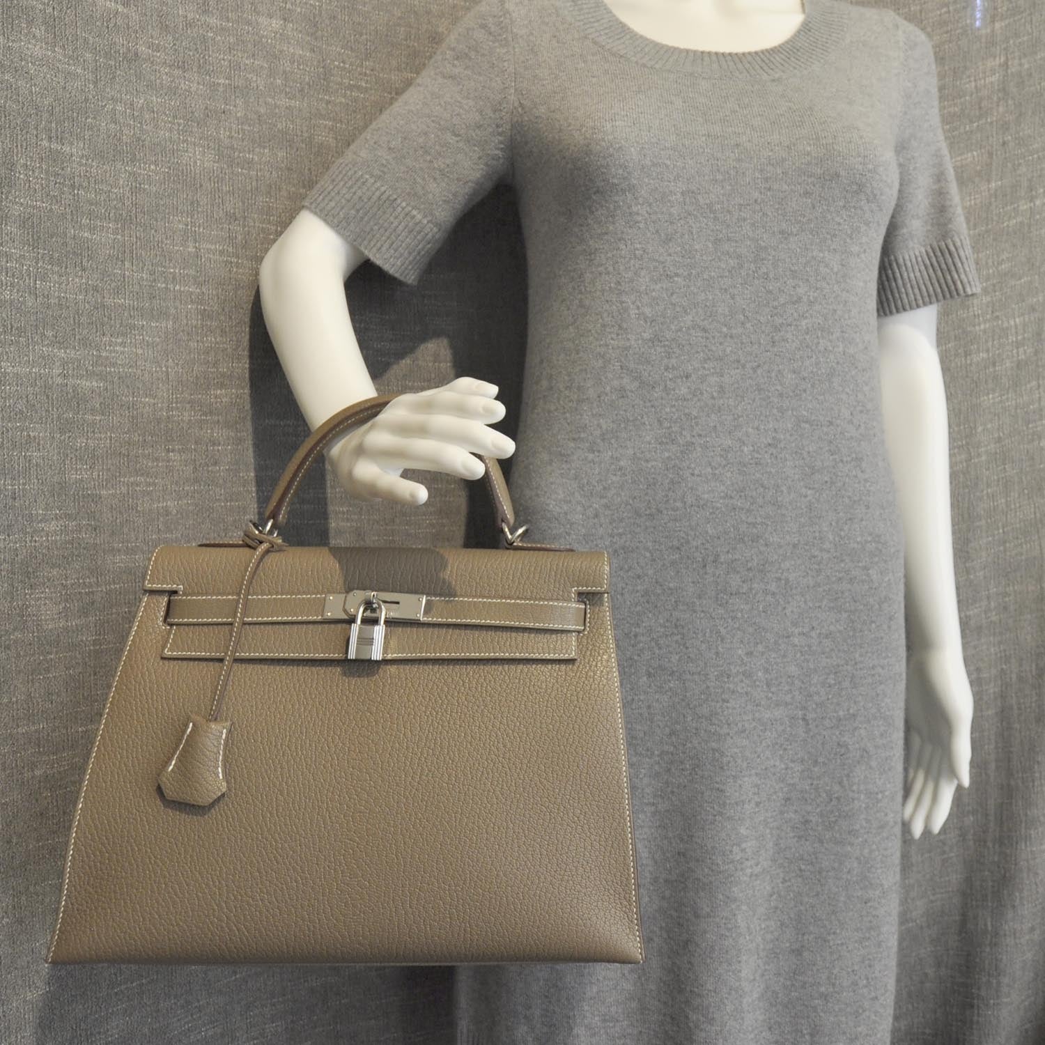 Hermes Chevre Mysore Kelly 32 Etoupe 3 of 12