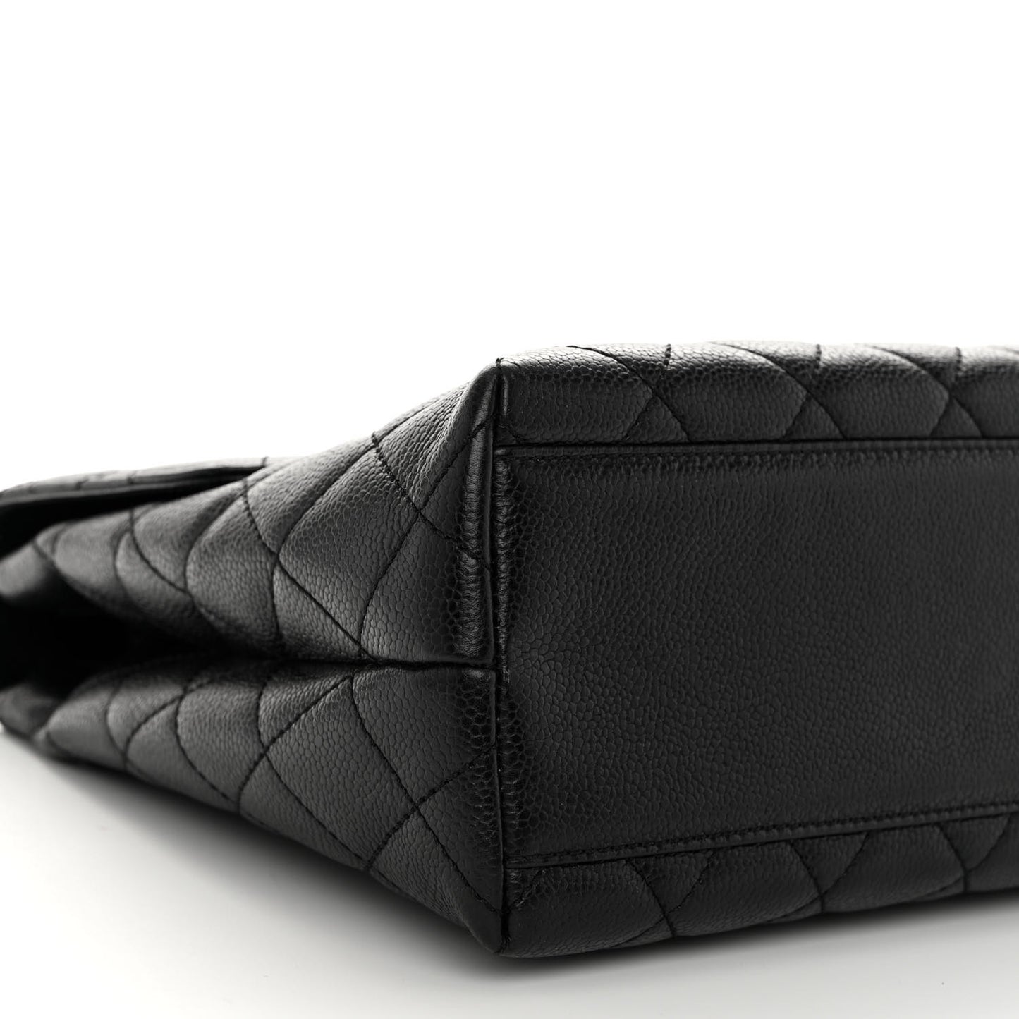 Caviar Quilted Jumbo Kelly Flap Black